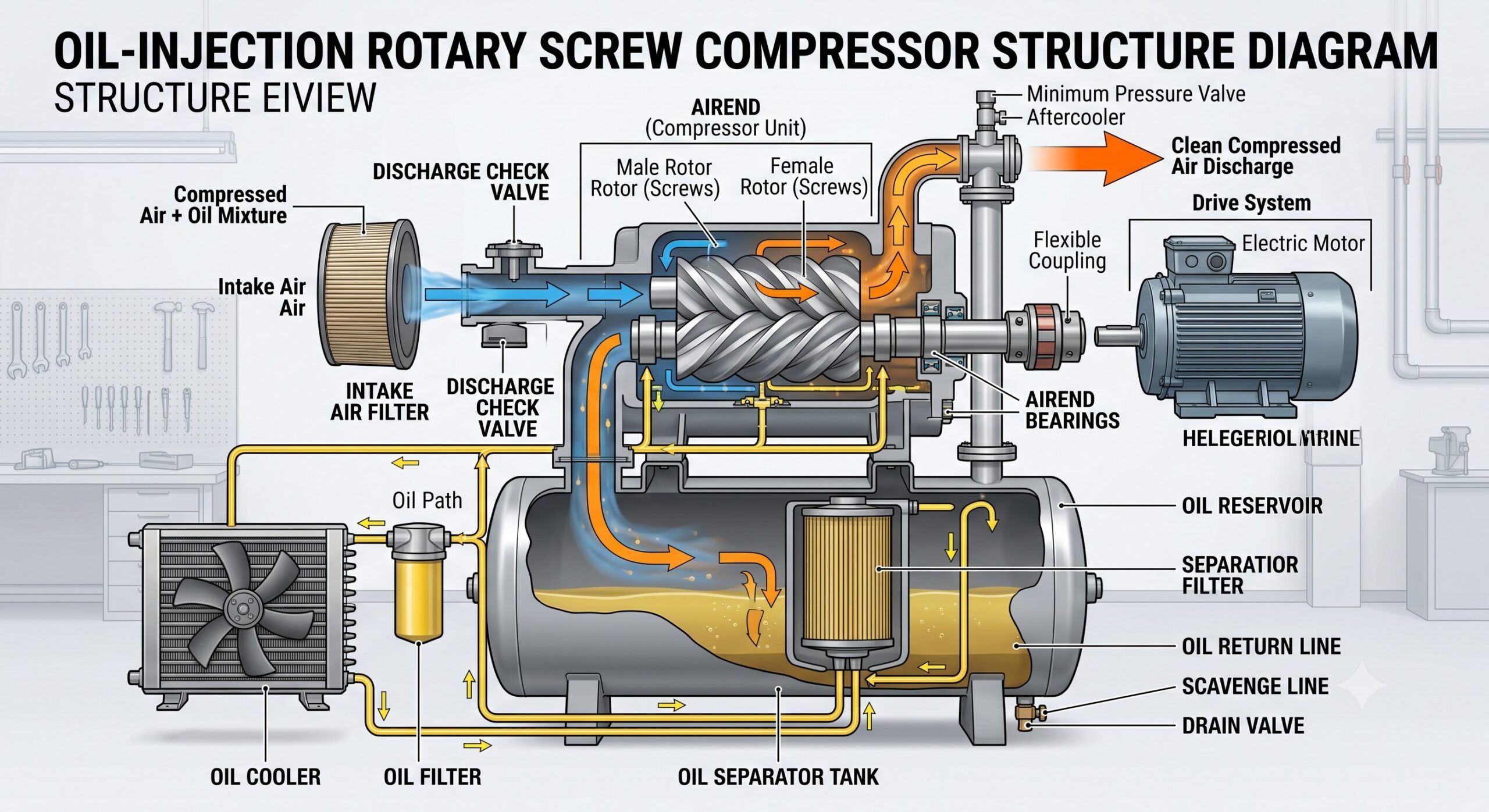 Oil Injection Compressor 운영관리 실무: 반도체 제조사업장 표준 운영 절차와 KPI
